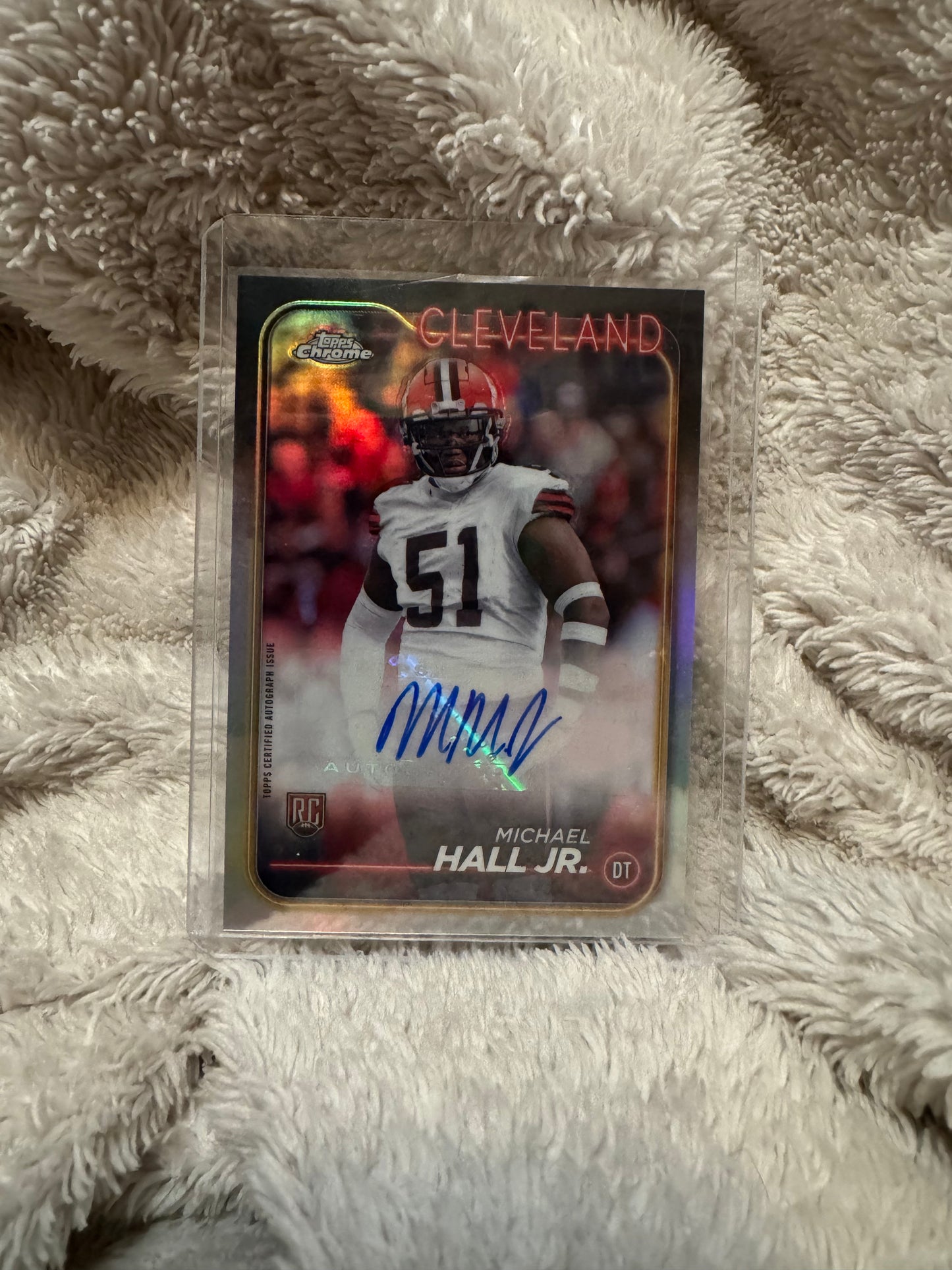 Topps Chrome Autographed Michael Hall Jr. Rookie Card